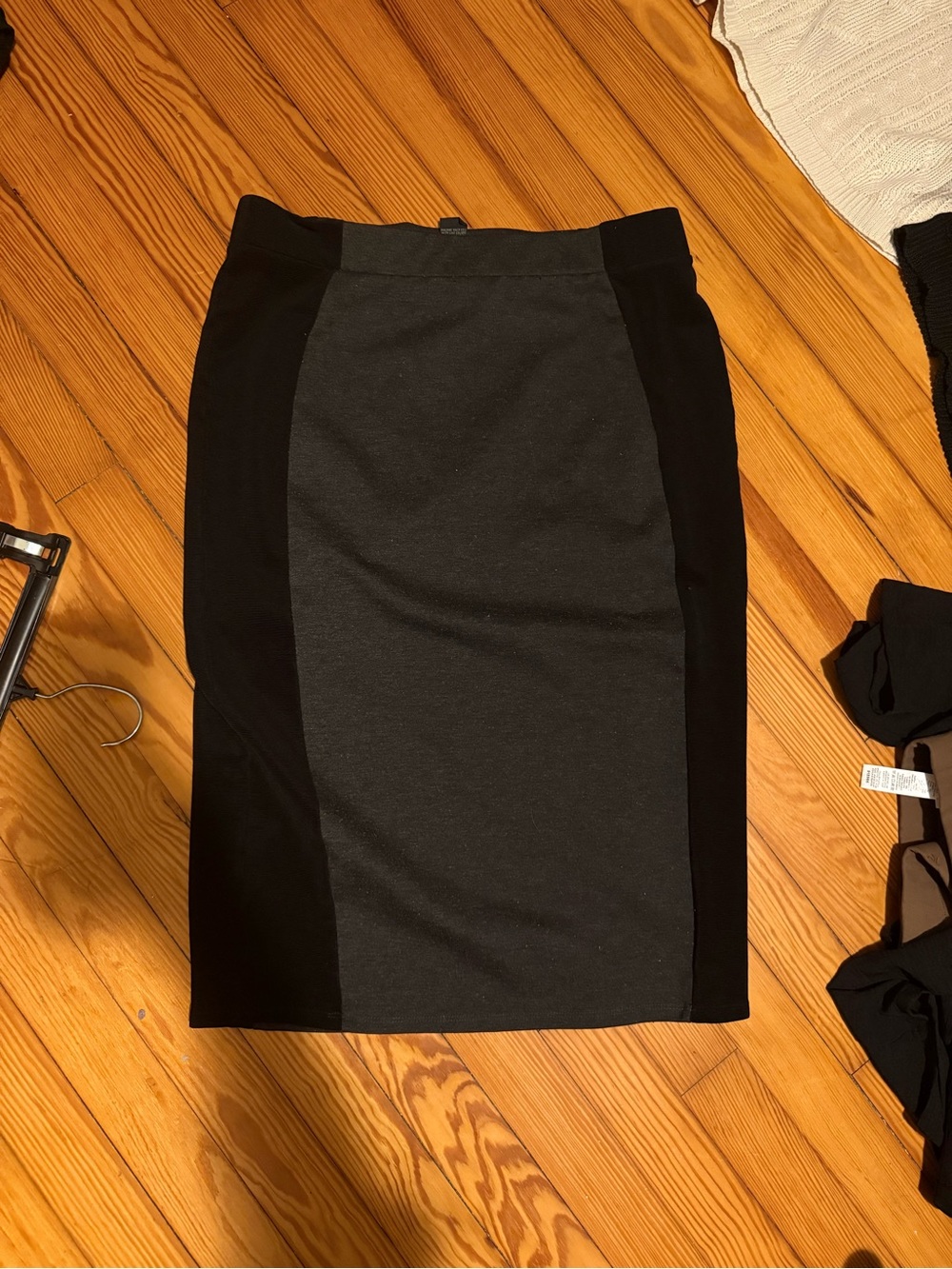 Women's Two-Tone Black and Charcoal Pencil Skirt